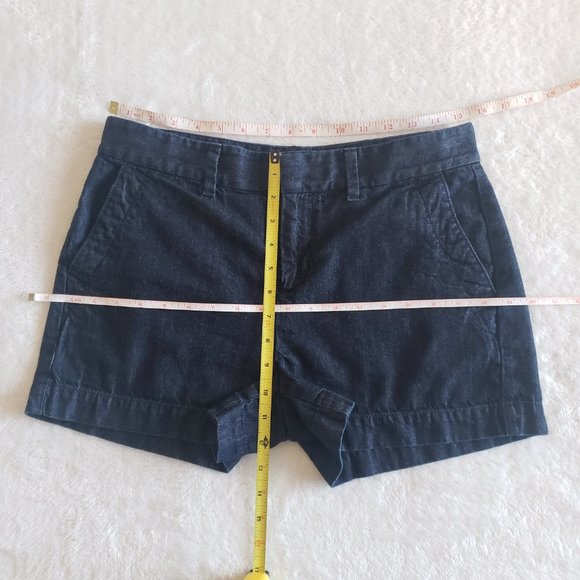 LOFT Chino Mid Rise Dark Wash Denim Shorts Blue SZ 27/4 - Picture 12 of 15